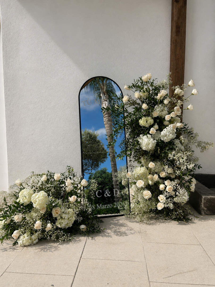 Espejo Flor blanca